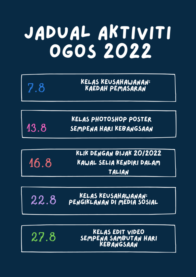 ogos jadual aktiviti